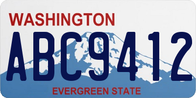 WA license plate ABC9412
