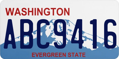 WA license plate ABC9416