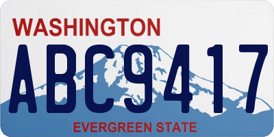 WA license plate ABC9417