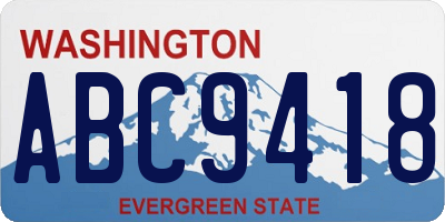 WA license plate ABC9418