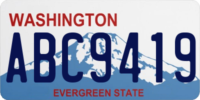 WA license plate ABC9419