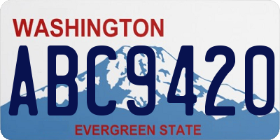 WA license plate ABC9420