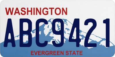 WA license plate ABC9421