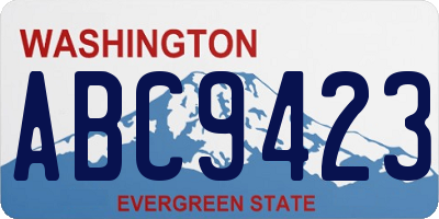 WA license plate ABC9423