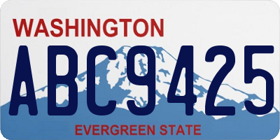 WA license plate ABC9425