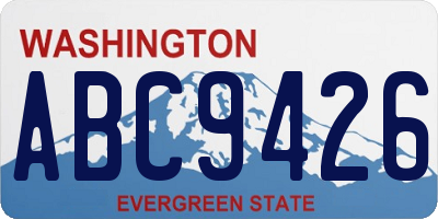 WA license plate ABC9426