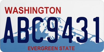 WA license plate ABC9431