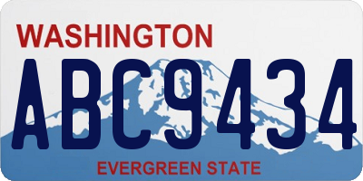 WA license plate ABC9434
