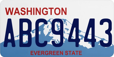 WA license plate ABC9443