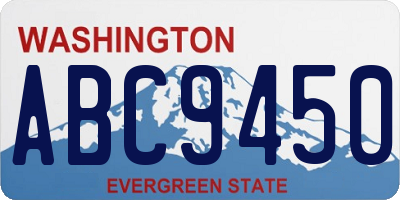 WA license plate ABC9450