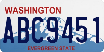 WA license plate ABC9451