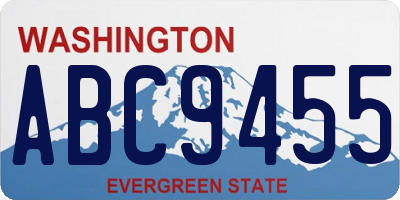 WA license plate ABC9455