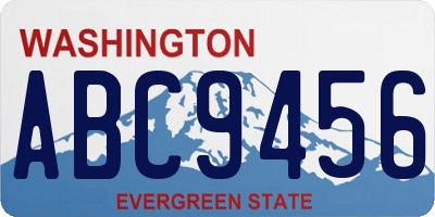 WA license plate ABC9456