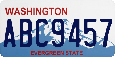 WA license plate ABC9457