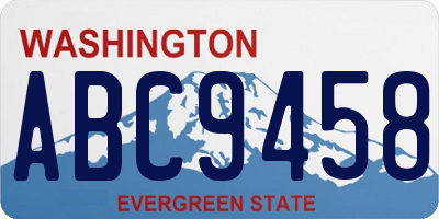 WA license plate ABC9458