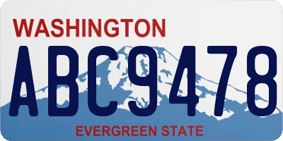 WA license plate ABC9478