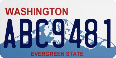 WA license plate ABC9481