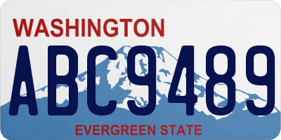 WA license plate ABC9489