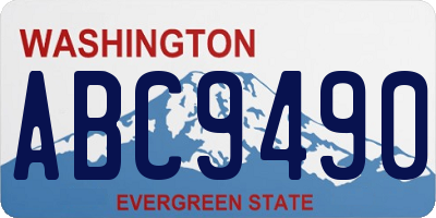 WA license plate ABC9490