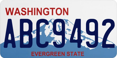 WA license plate ABC9492