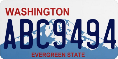 WA license plate ABC9494
