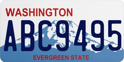 WA license plate ABC9495
