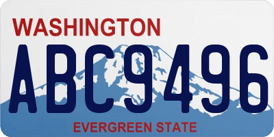 WA license plate ABC9496