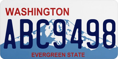 WA license plate ABC9498