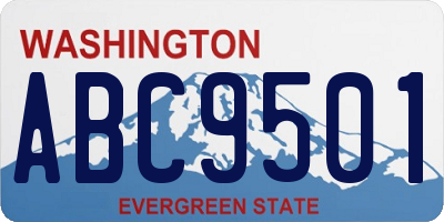 WA license plate ABC9501