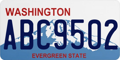 WA license plate ABC9502