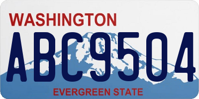 WA license plate ABC9504
