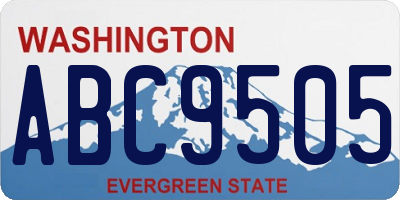 WA license plate ABC9505