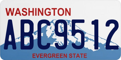 WA license plate ABC9512
