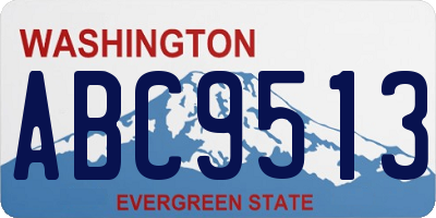 WA license plate ABC9513