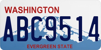 WA license plate ABC9514