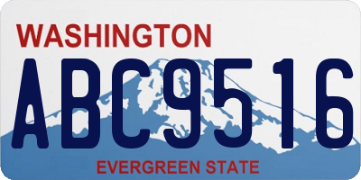 WA license plate ABC9516