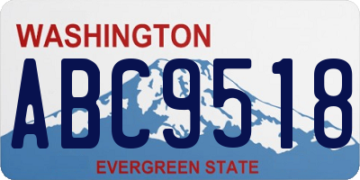WA license plate ABC9518