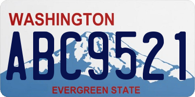 WA license plate ABC9521