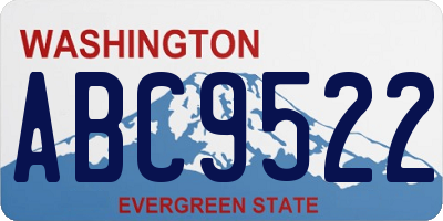 WA license plate ABC9522