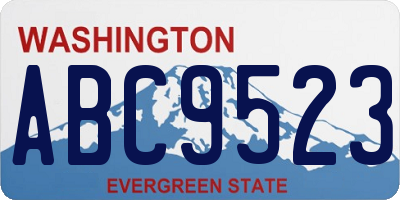WA license plate ABC9523
