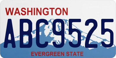 WA license plate ABC9525