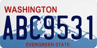 WA license plate ABC9531