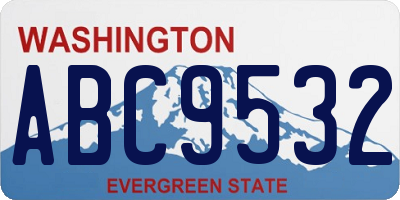 WA license plate ABC9532