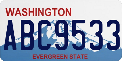 WA license plate ABC9533