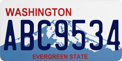 WA license plate ABC9534