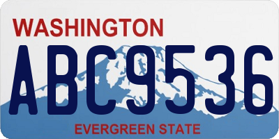 WA license plate ABC9536