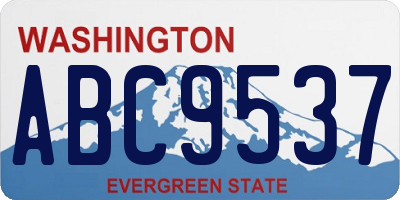 WA license plate ABC9537