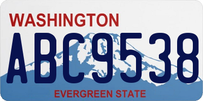 WA license plate ABC9538