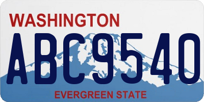 WA license plate ABC9540