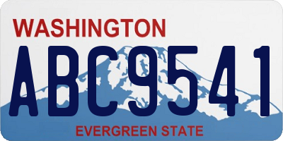 WA license plate ABC9541